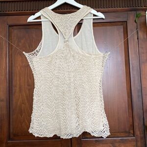 Cream Sleeveless Knit Top